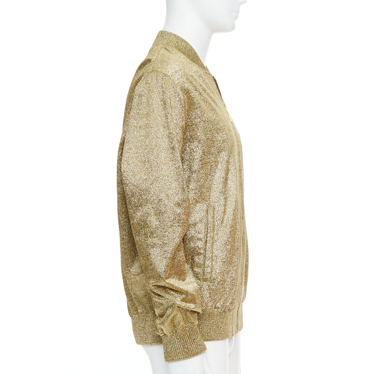 Versace Gold Crystal Bomber Jacket - Side view