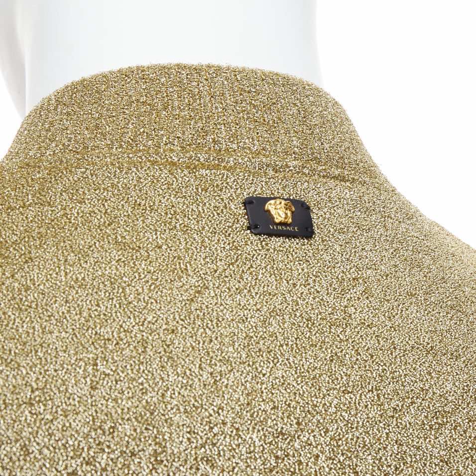 Versace Gold Crystal Bomber Jacket - Image 10