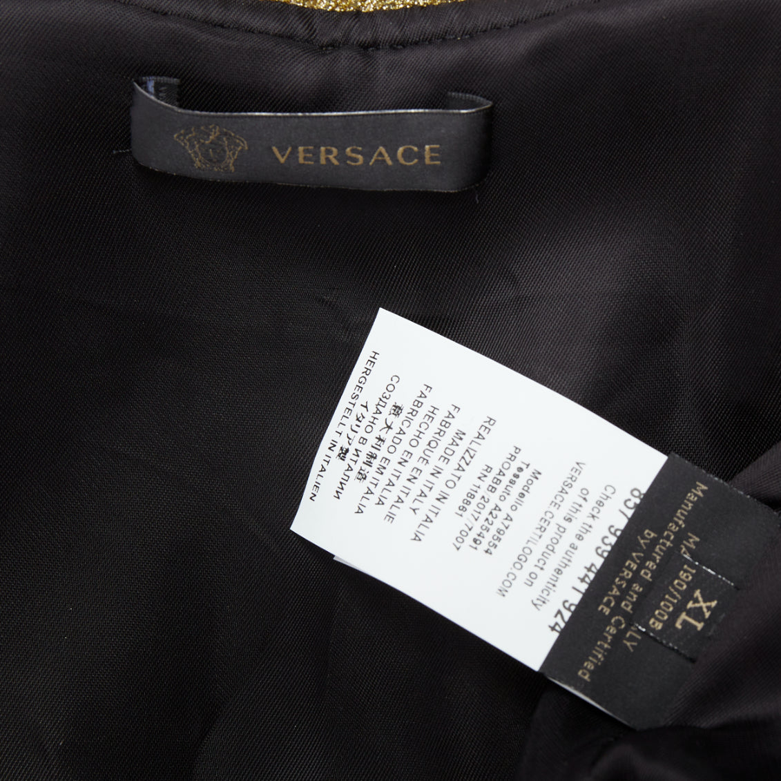 Versace Gold Crystal Bomber Jacket - Image 11