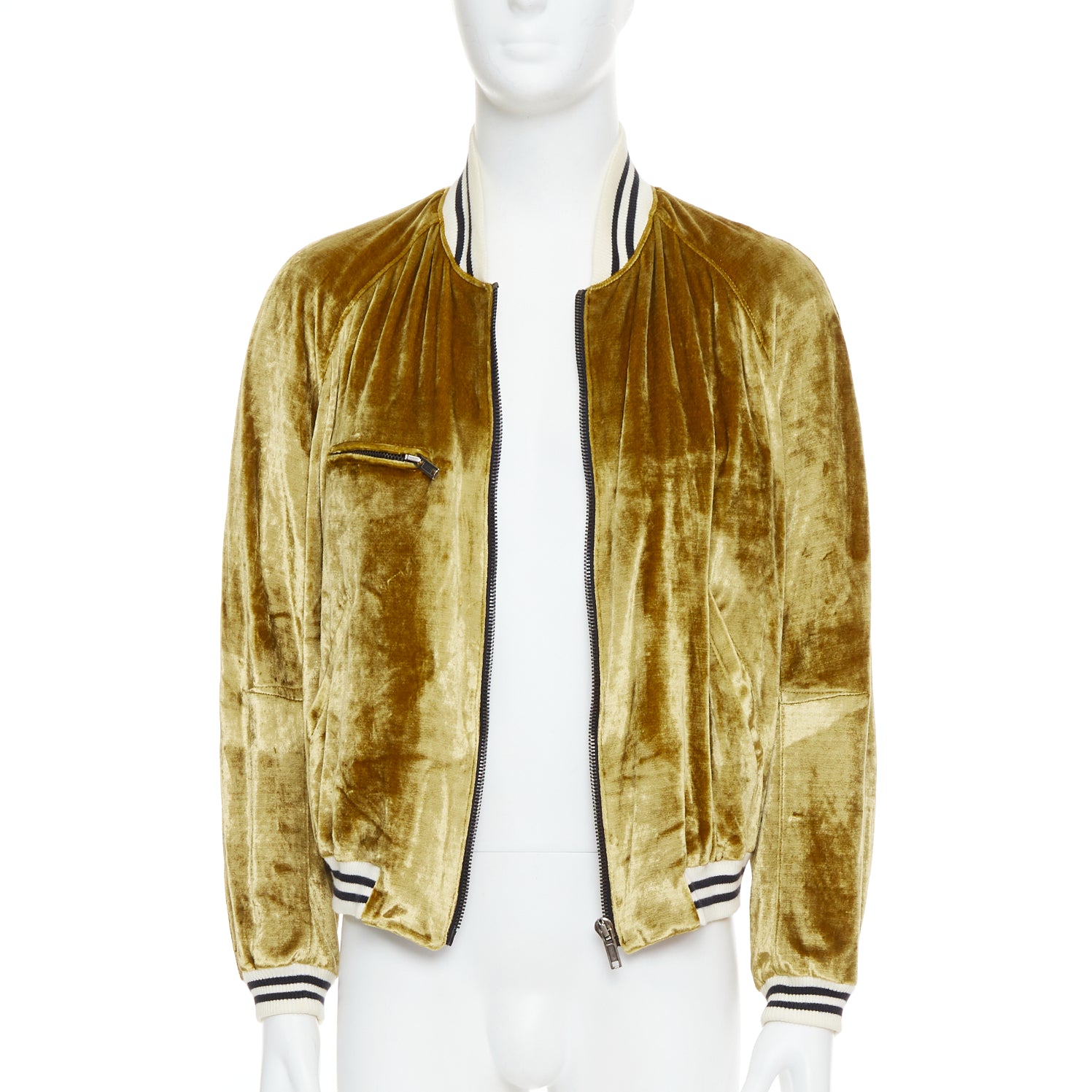 Haider Ackermann Gold Velvet Teddy Jacket