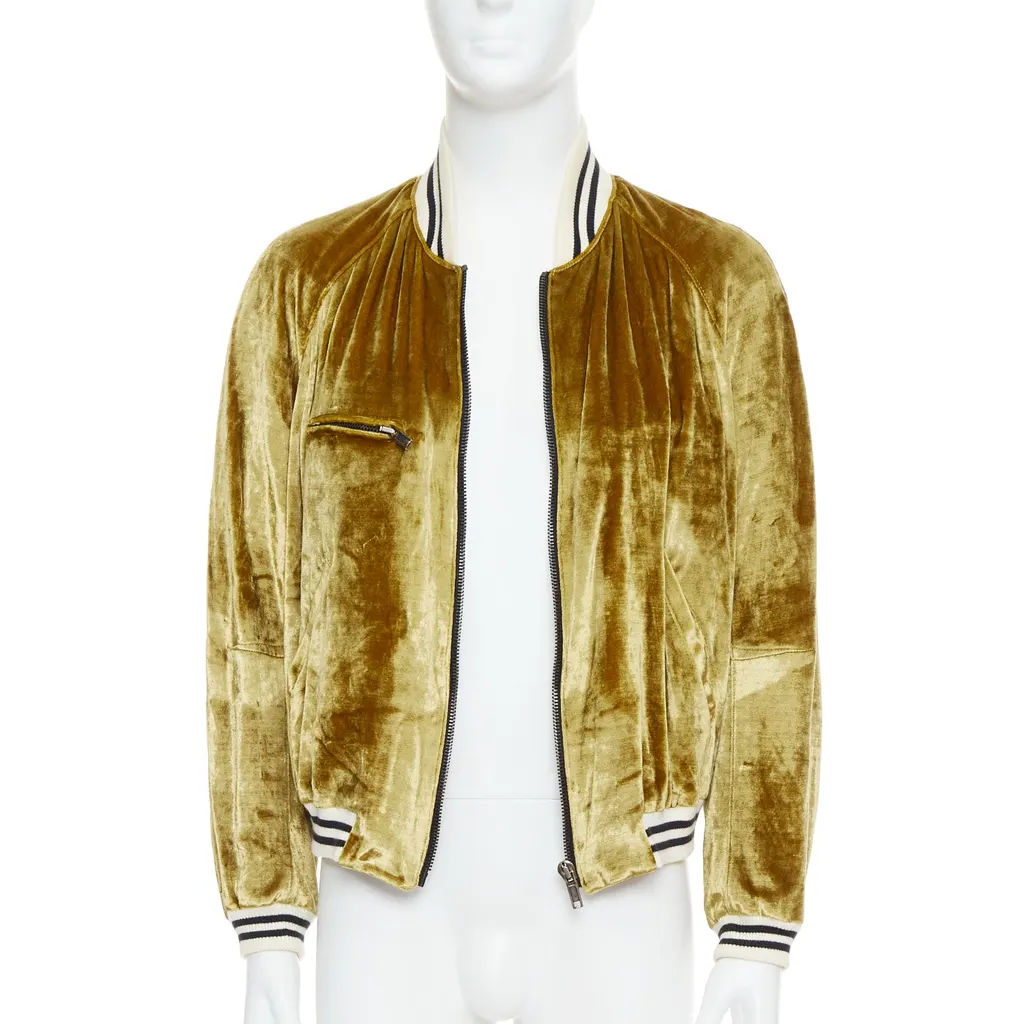 Haider Ackermann Gold Velvet Teddy Jacket Gold Very good - Front View