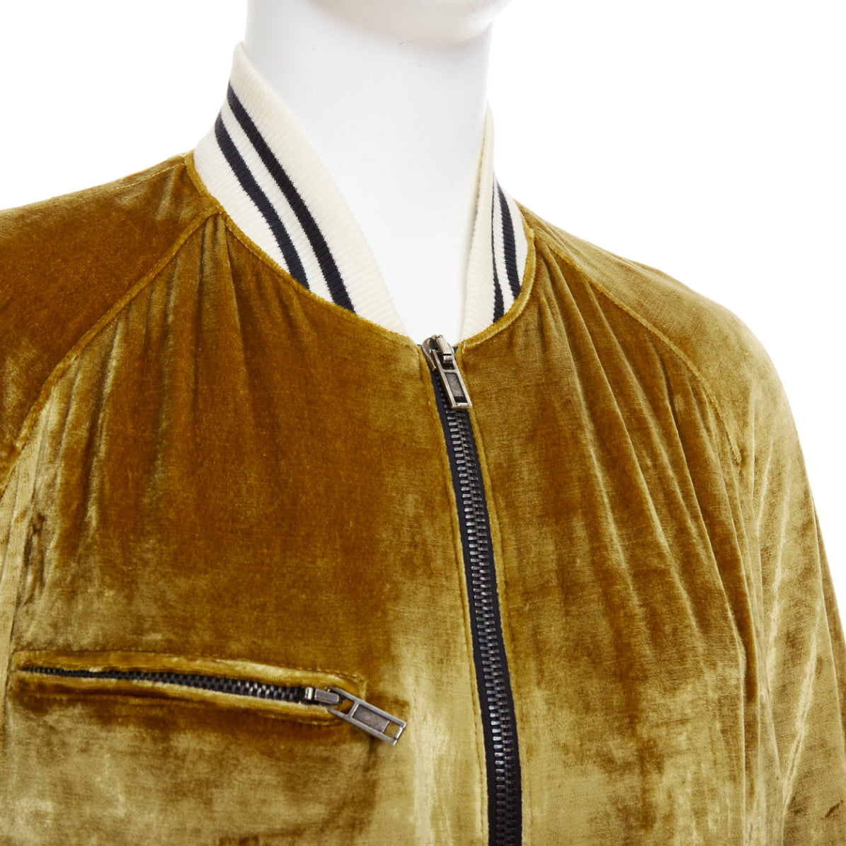 Haider Ackermann Gold Velvet Teddy Jacket - Back view