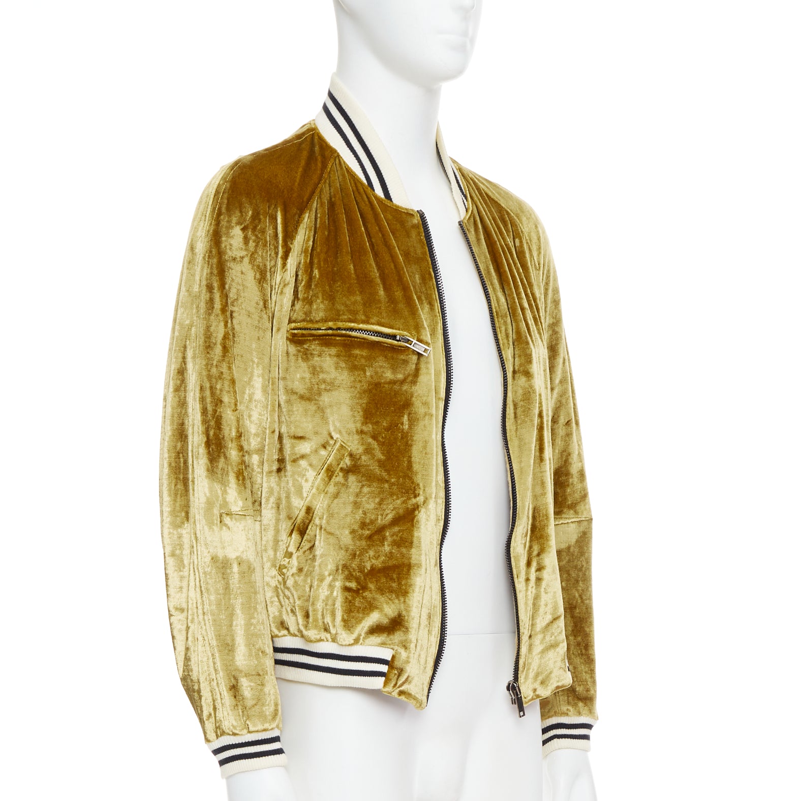 Haider Ackermann Gold Velvet Teddy Jacket - Image 6