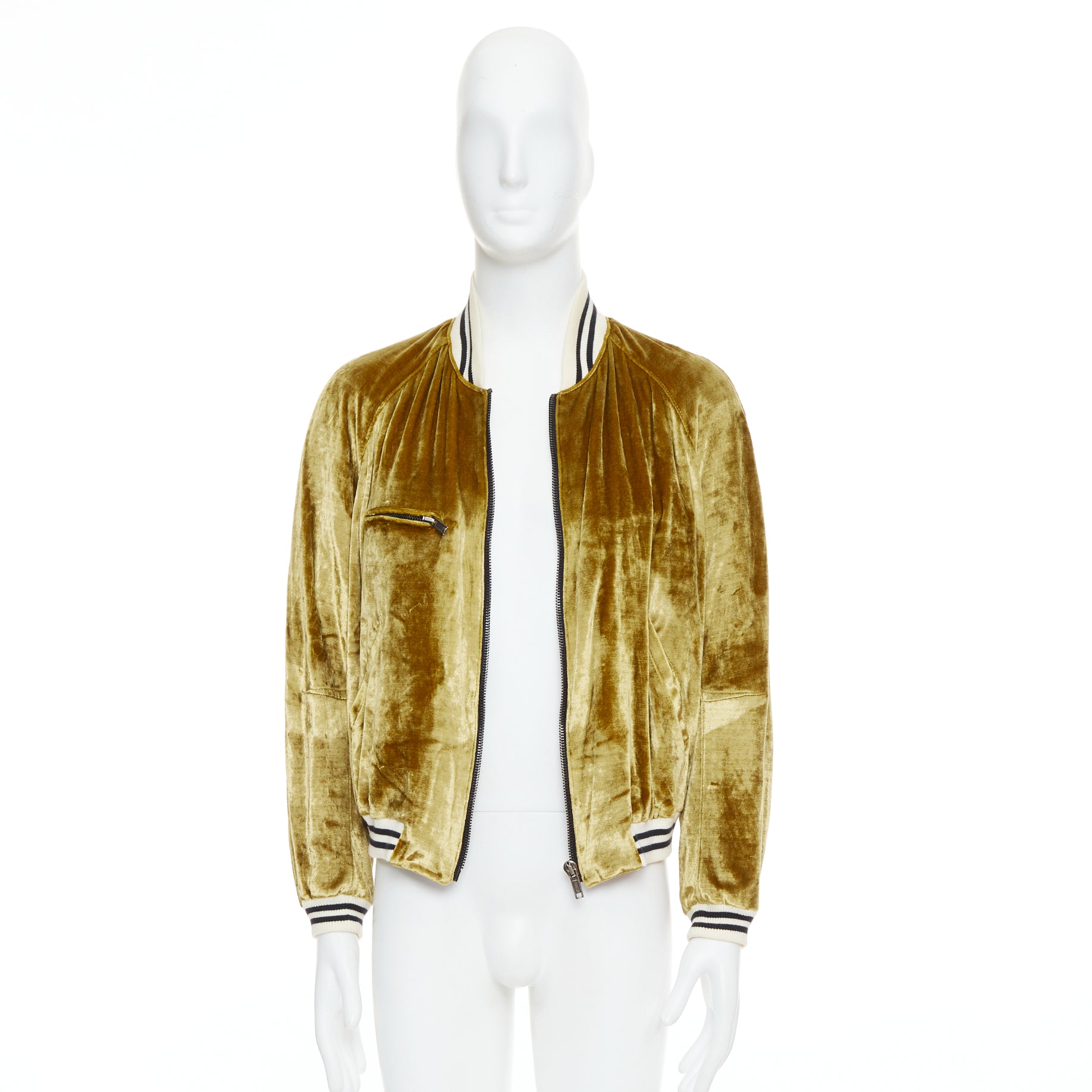 Haider Ackermann Gold Velvet Teddy Jacket - Image 12
