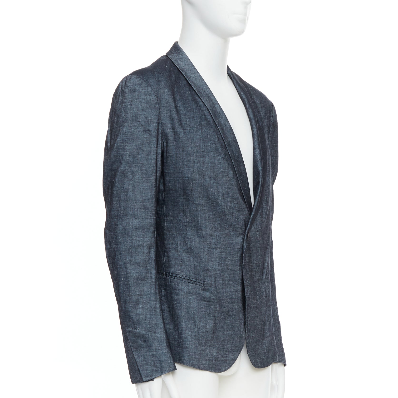Haider Ackermann Blue Shawl Blazer - Image 6