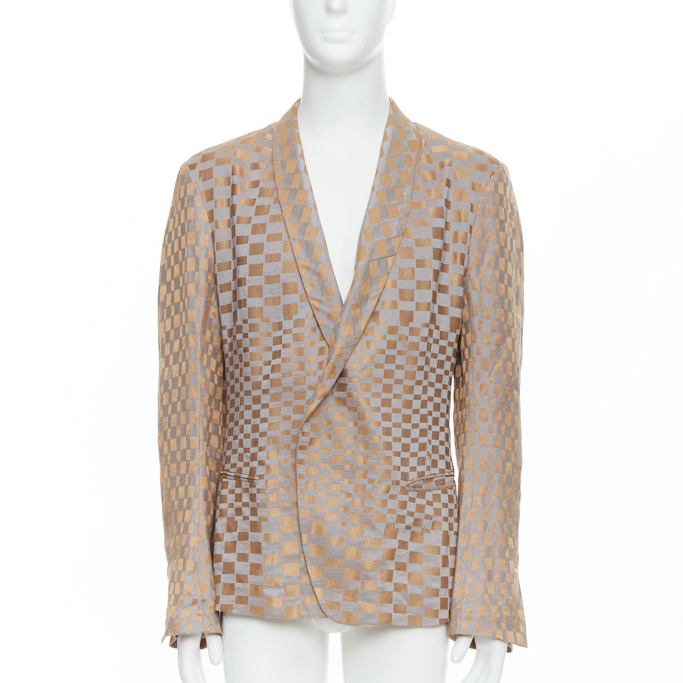 Haider Ackermann Gold Checkered Blazer
