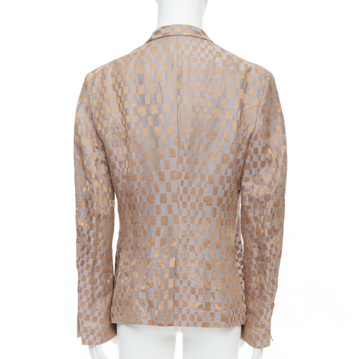 Haider Ackermann Gold Checkered Blazer - Side view