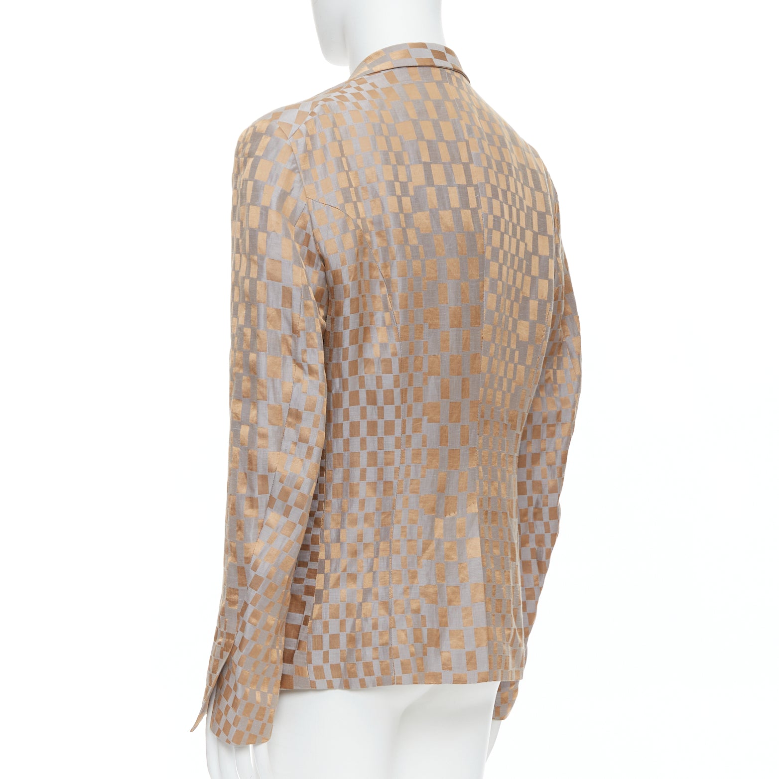 Haider Ackermann Gold Checkered Blazer - Detail 1