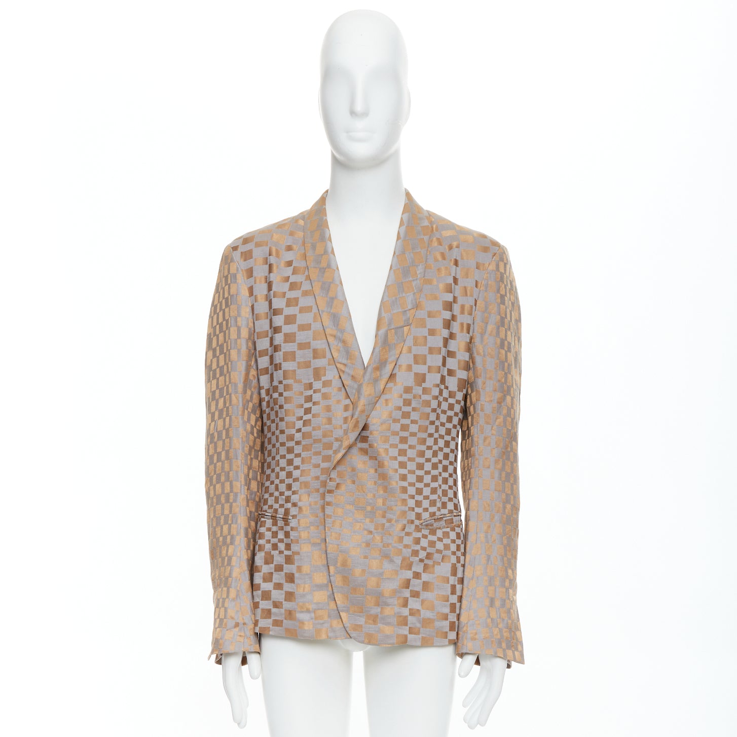 Haider Ackermann Gold Checkered Blazer - Image 11