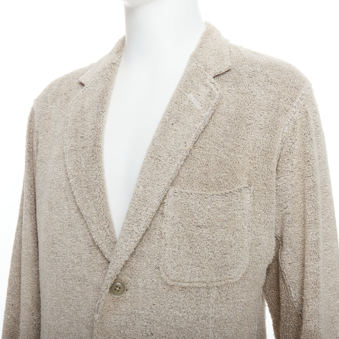Yohji Yamamoto Beige Jersey Blazer - Back view