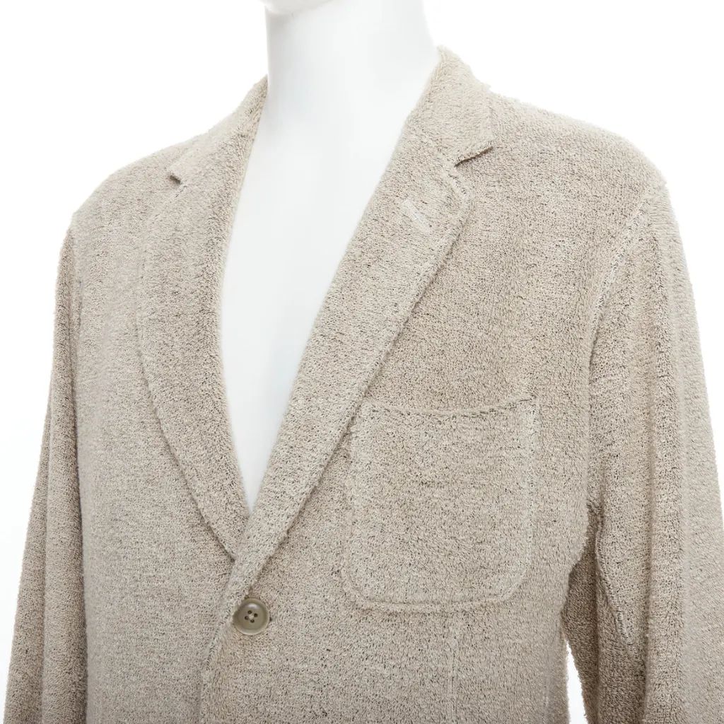 Yohji Yamamoto Beige Jersey Blazer Beige Linen Very good - Back View