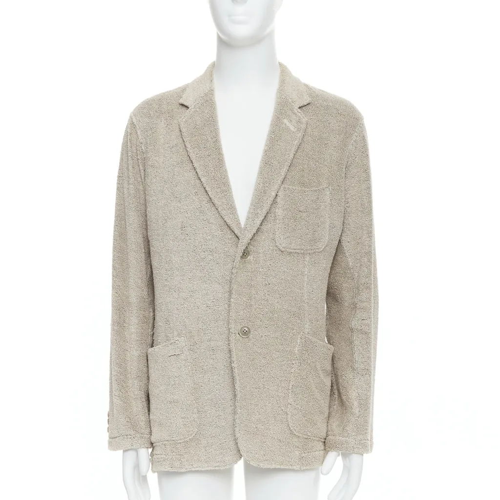 Yohji Yamamoto Beige Jersey Blazer Beige Linen Very good - Inside View