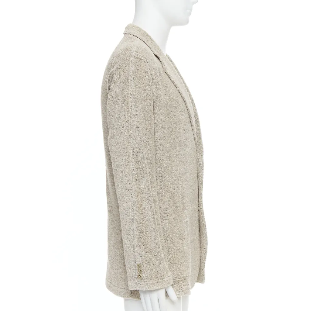 Yohji Yamamoto Beige Jersey Blazer Beige Linen Very good - Box View