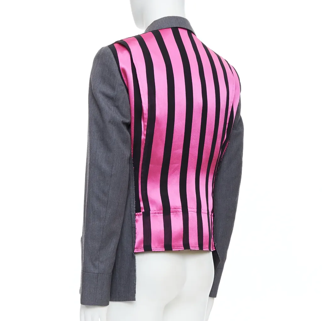 Comme Des Garcons Grey Pink Military Jacket Grey Wool Very good - Back View
