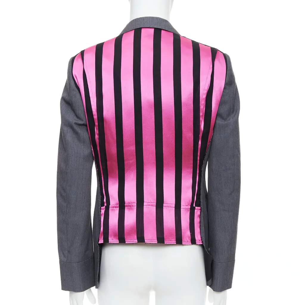 Comme Des Garcons Grey Pink Military Jacket Grey Wool Very good - Box View