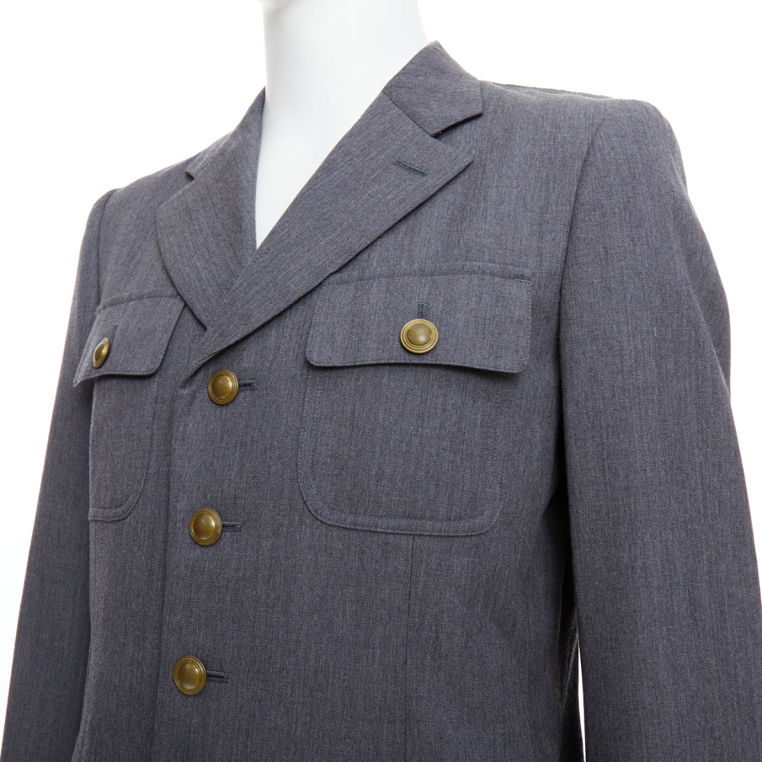 Comme Des Garcons Grey Pink Military Jacket - Detail 2