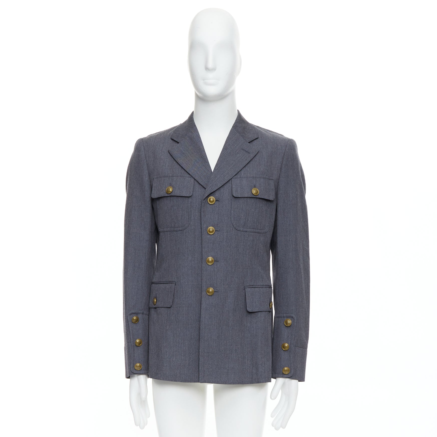 Comme Des Garcons Grey Pink Military Jacket - Image 11