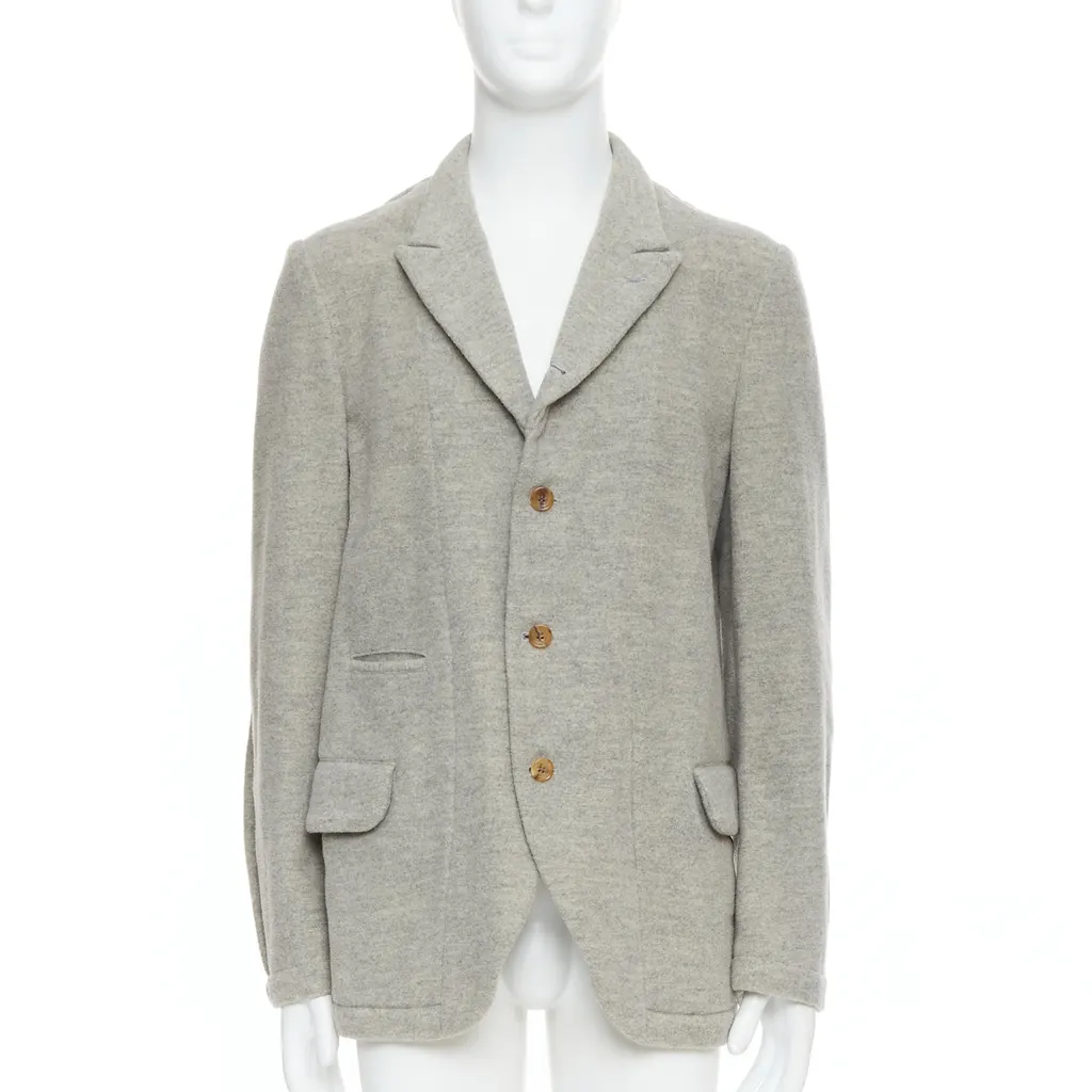 Comme Des Garcons Evergreen Wool Blazer Grey Wool Never worn - Front View