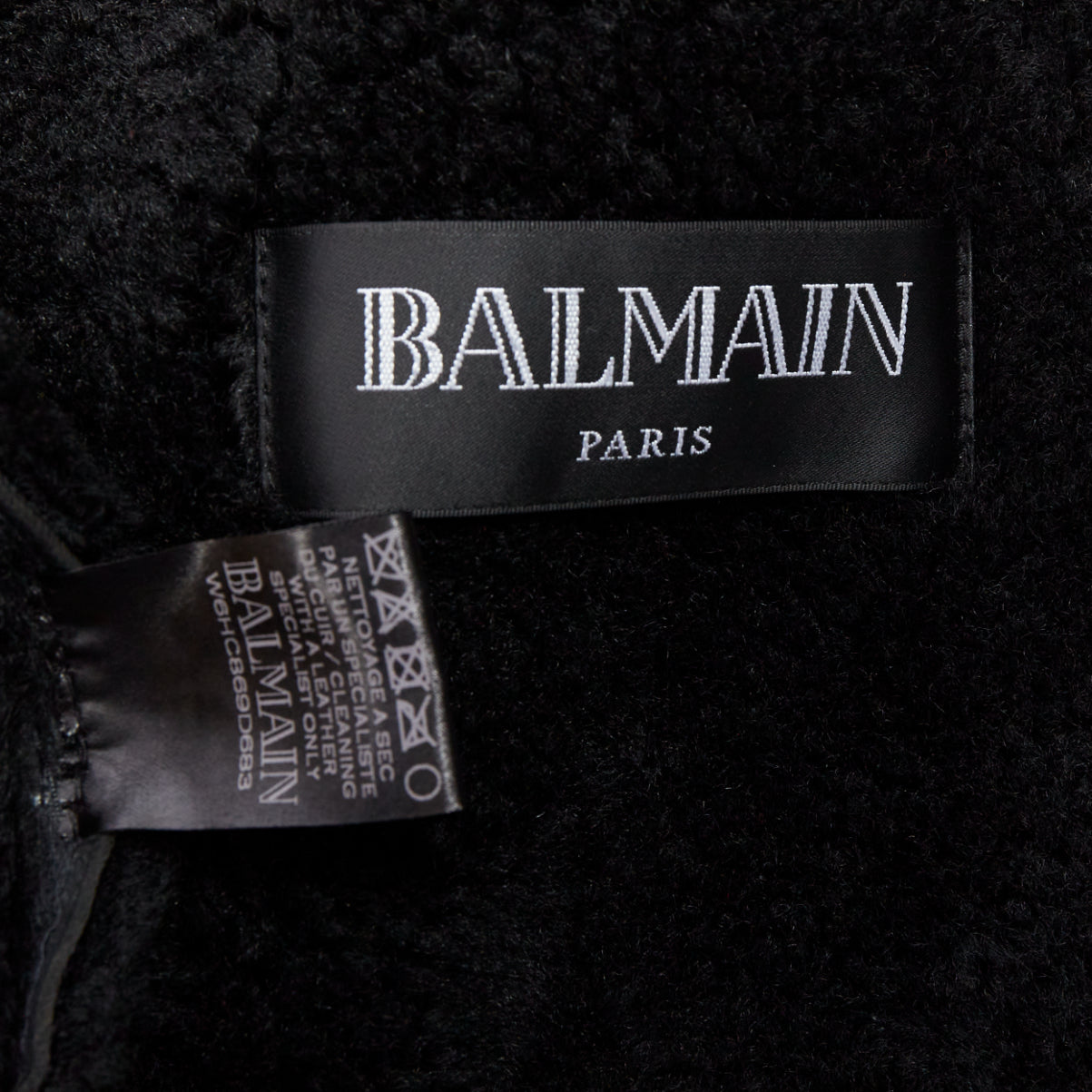 Balmain Black Shearling Gold Coat - Image 12