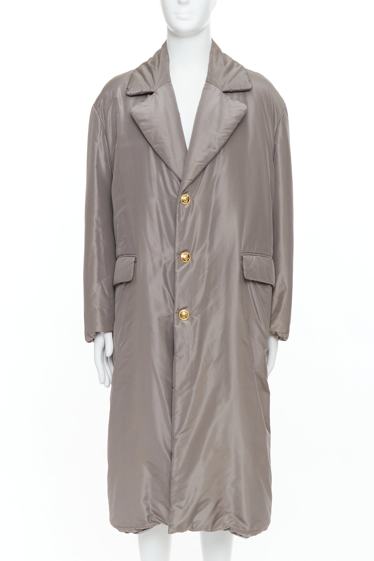 Versace Grey Padded Gold Coat