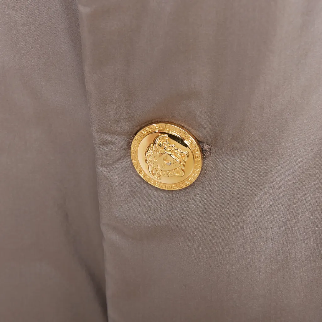 Versace Grey Padded Gold Coat Beige Silk Very good - Back View