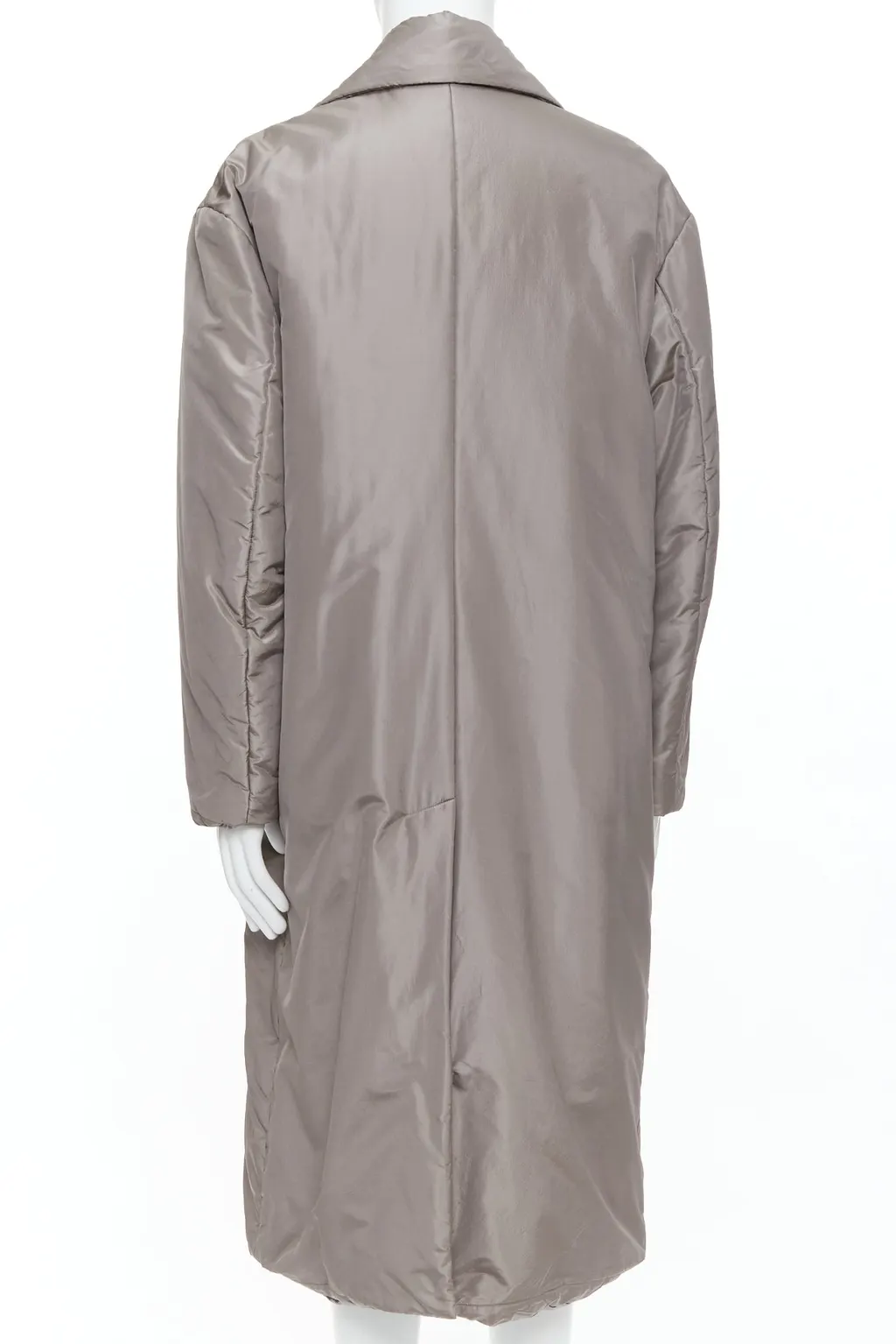Versace Grey Padded Gold Coat Beige Silk Very good - Box View