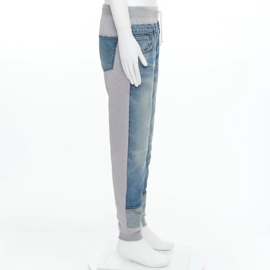 Junya Watanabe Patch Joggers Blue Cotton Never worn - Model View