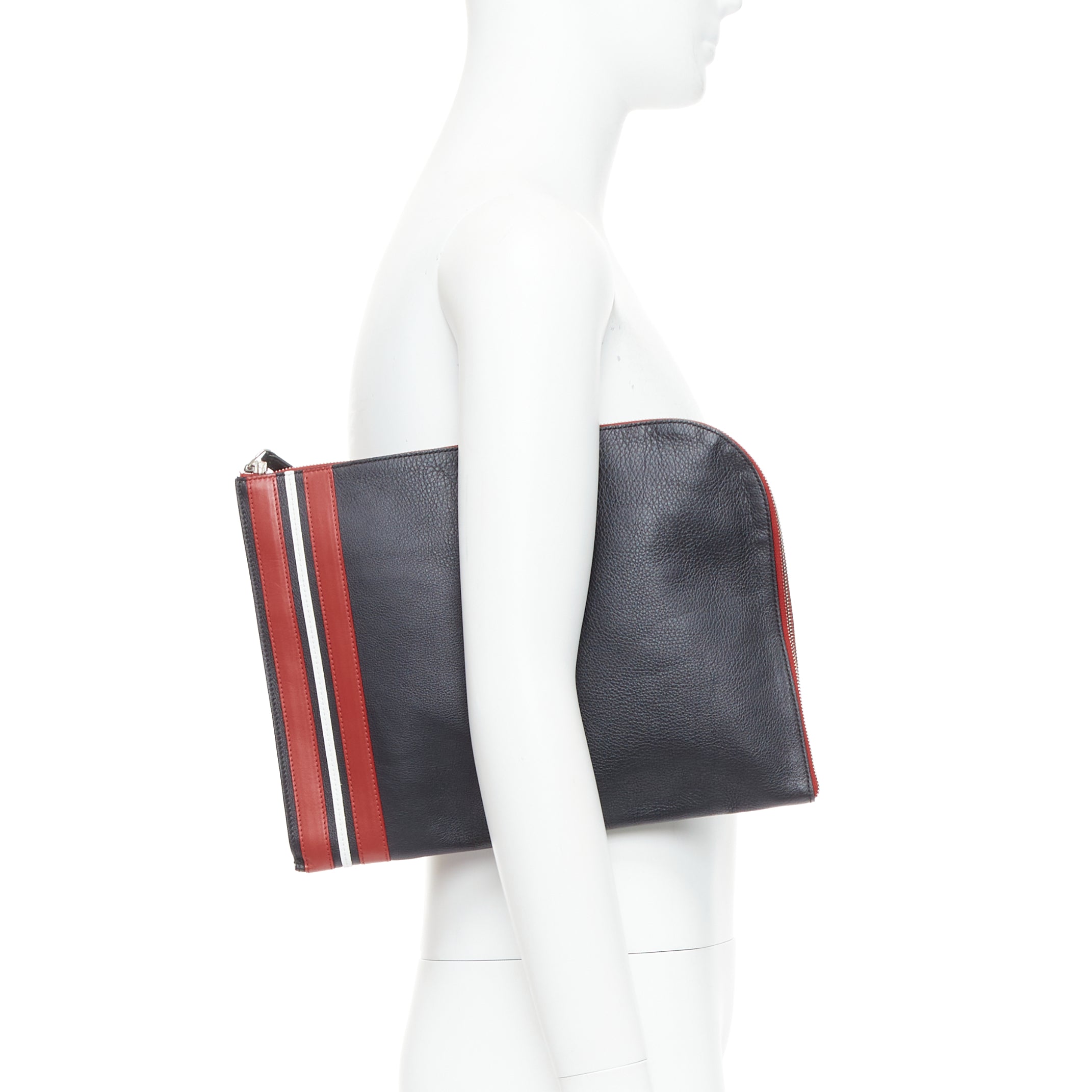 Alexander Mcqueen Shearling Wrist Strap Clutch - Back view