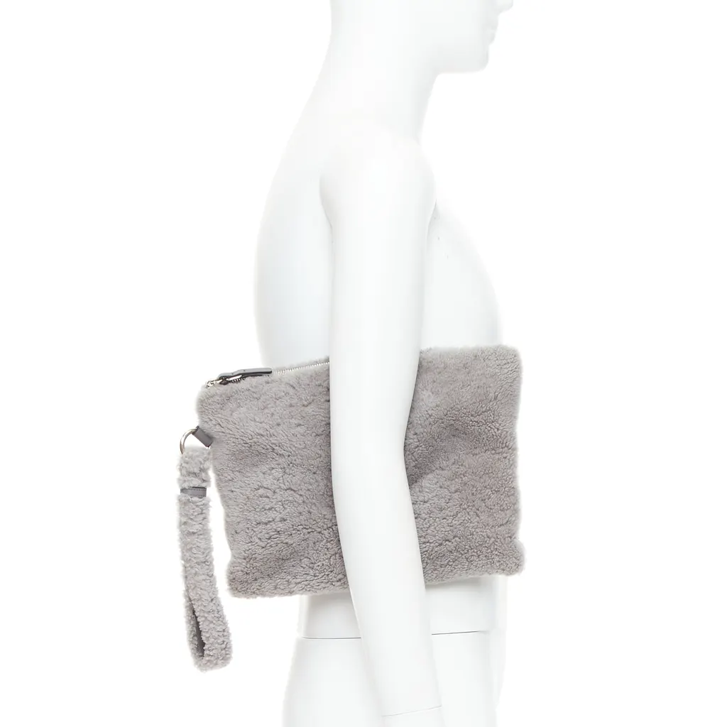 Ermenegildo Zegna Crinkled Leather Travel Bag Grey Never worn - Back View