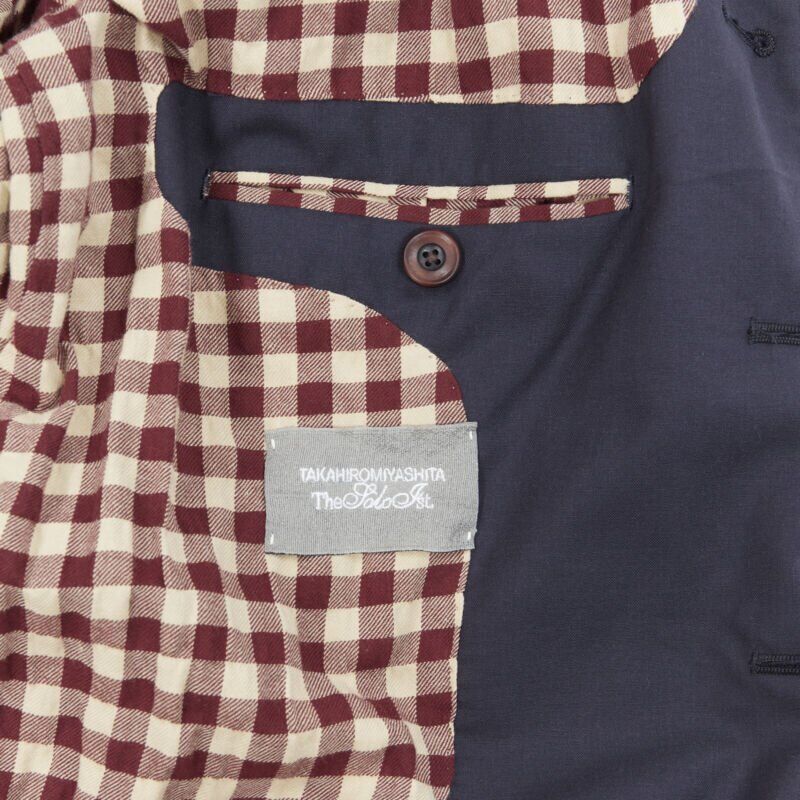 Takahiromiyashita The Soloist Navy Curved Seams Coat - Image 12