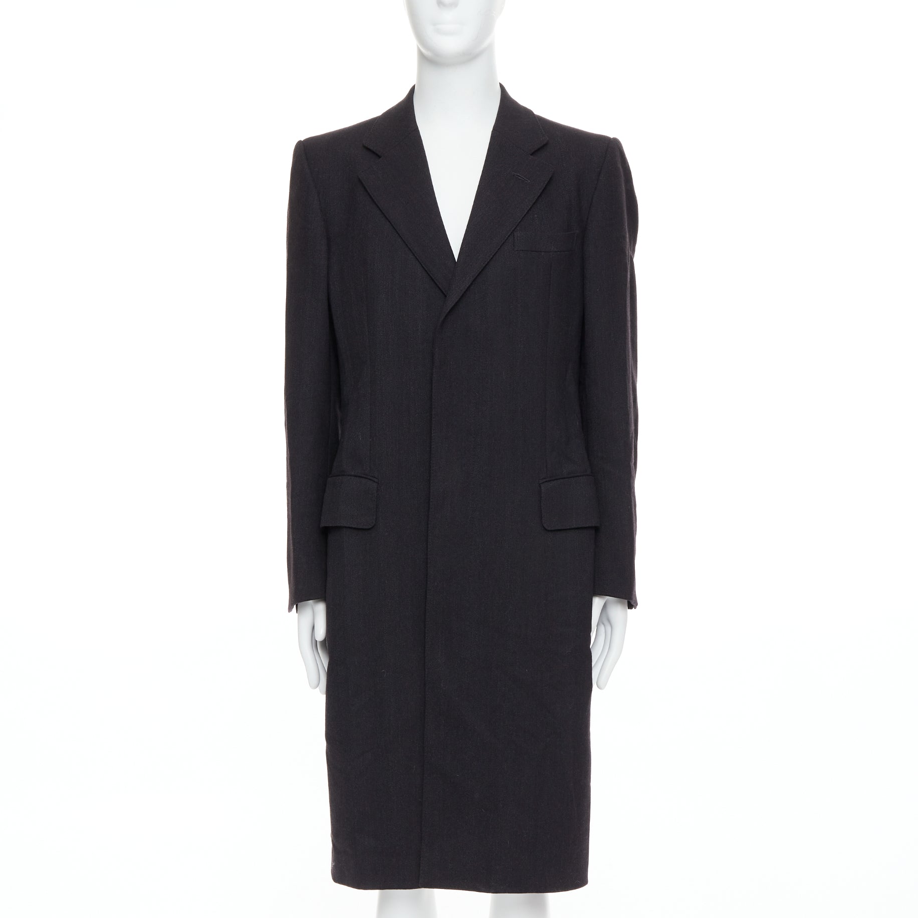 Yves Saint Laurent Grey Wool Oversized Coat