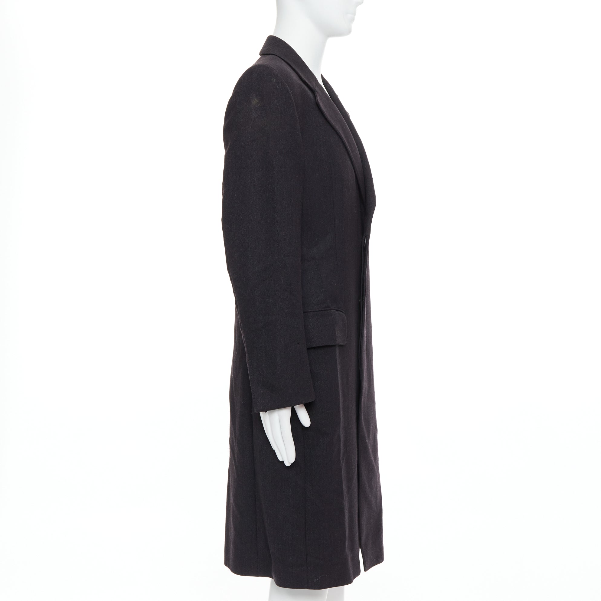 Yves Saint Laurent Grey Wool Oversized Coat - 4