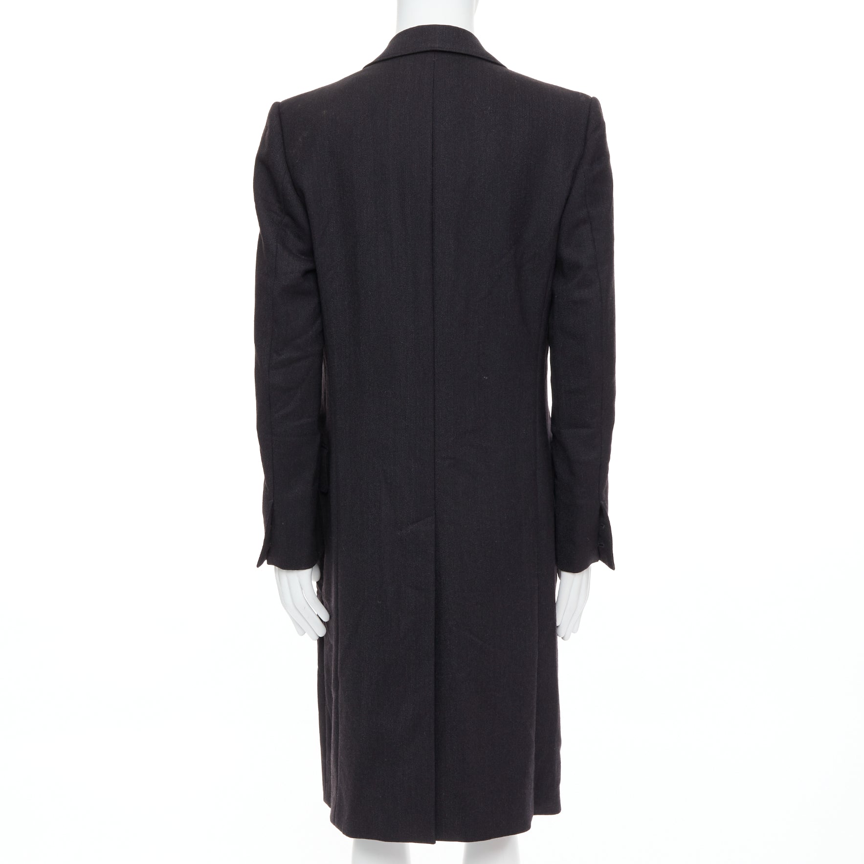 Yves Saint Laurent Grey Wool Oversized Coat - Side view