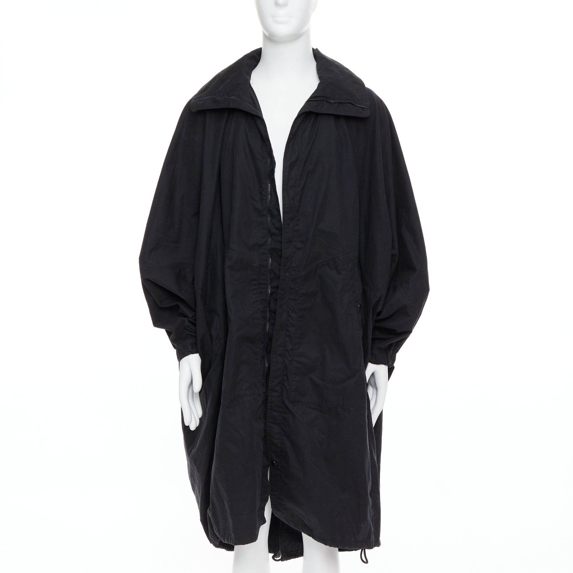Lemaire Black Cocoon Anorak Coat