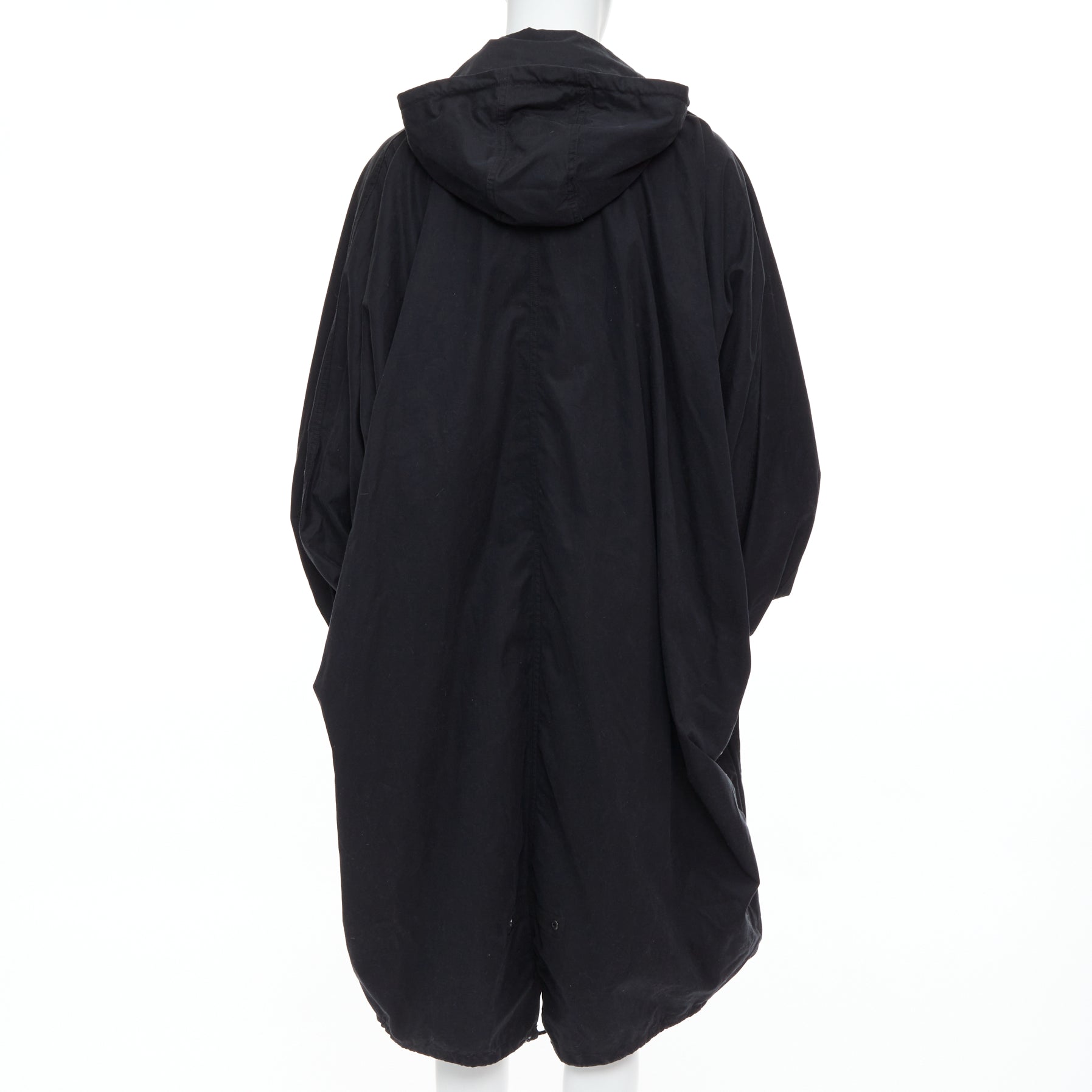 Lemaire Black Cocoon Anorak Coat - Side view