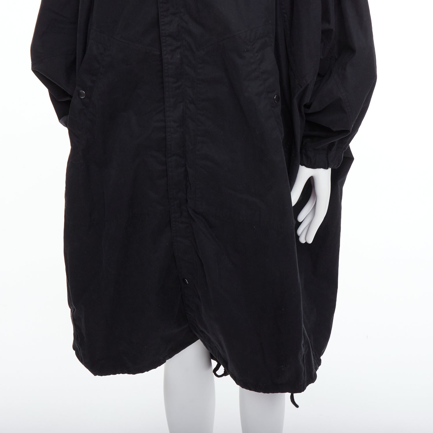 Lemaire Black Cocoon Anorak Coat - Image 10