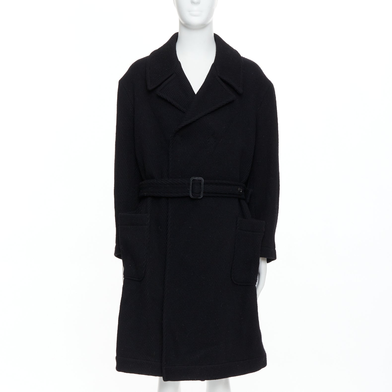 Yohji Yamamoto Black Wool Winter Coat