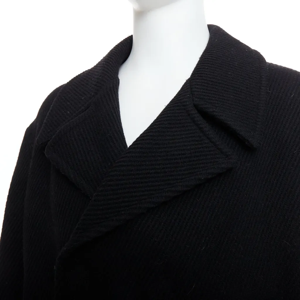 Yohji Yamamoto Black Wool Winter Coat Black Wool Very good - Back View