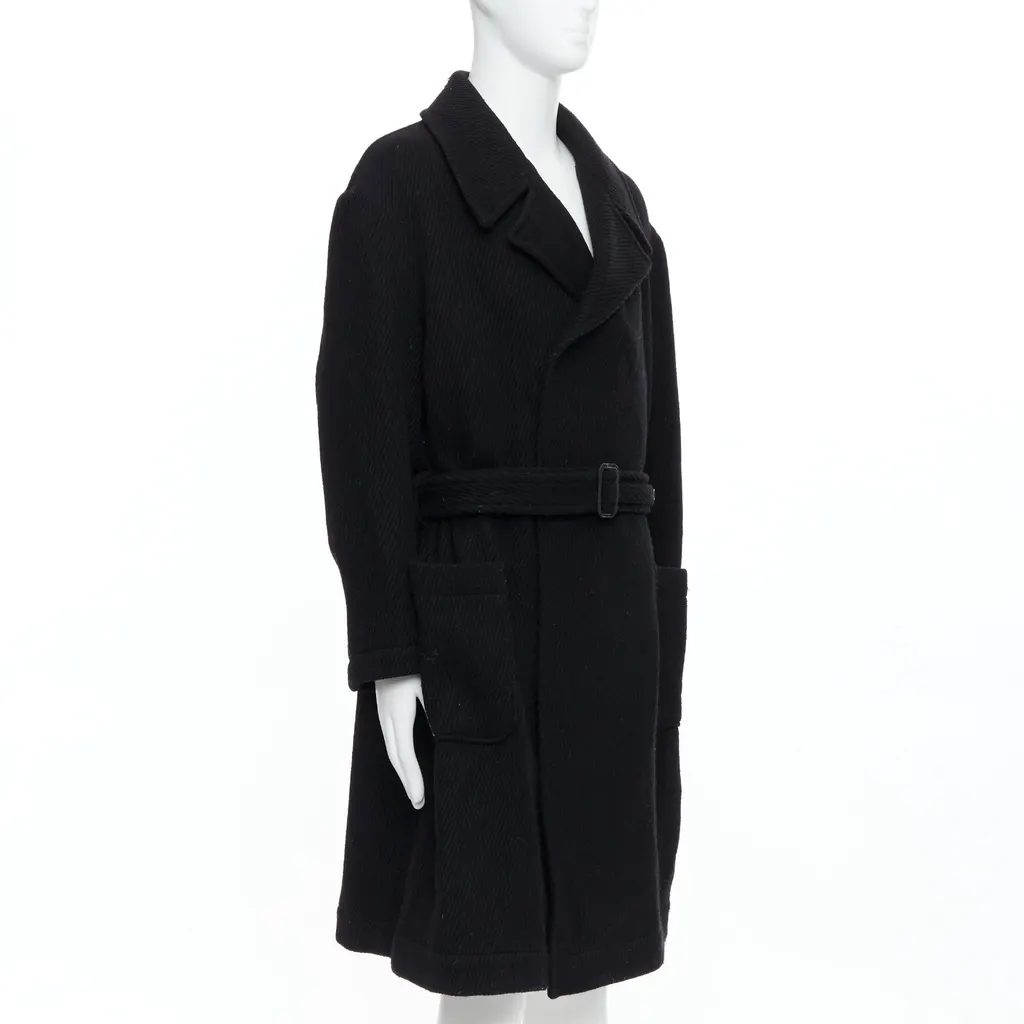 Yohji Yamamoto Black Wool Winter Coat Black Wool Very good - Inside View