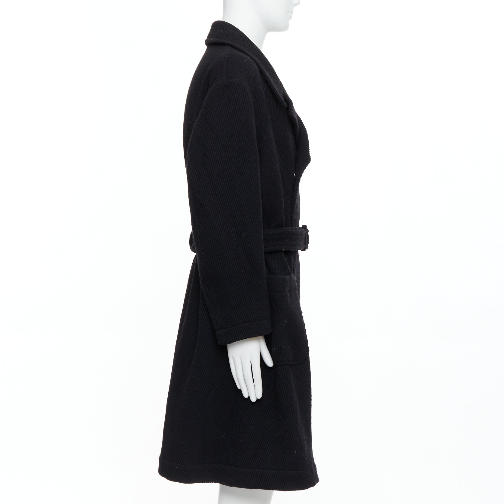 Yohji Yamamoto Black Wool Winter Coat - 4