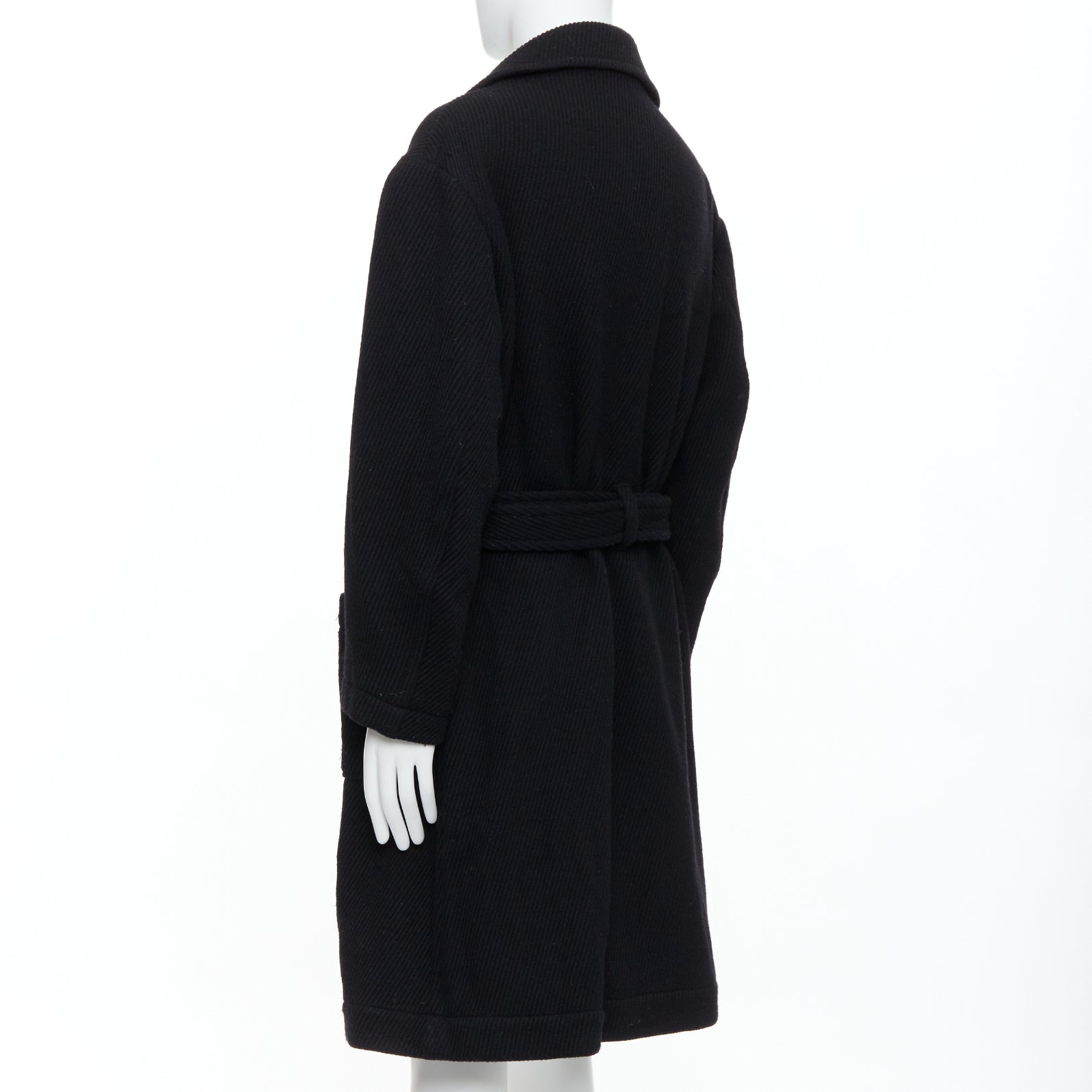 Yohji Yamamoto Black Wool Winter Coat - Detail 1