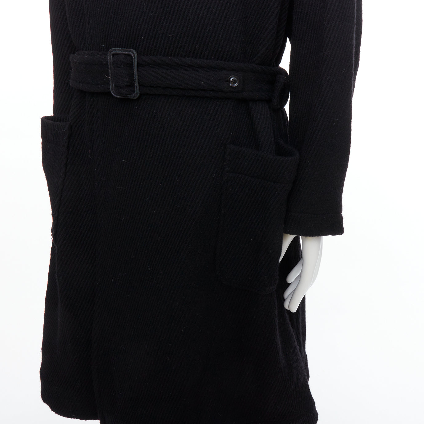 Yohji Yamamoto Black Wool Winter Coat - Detail 2