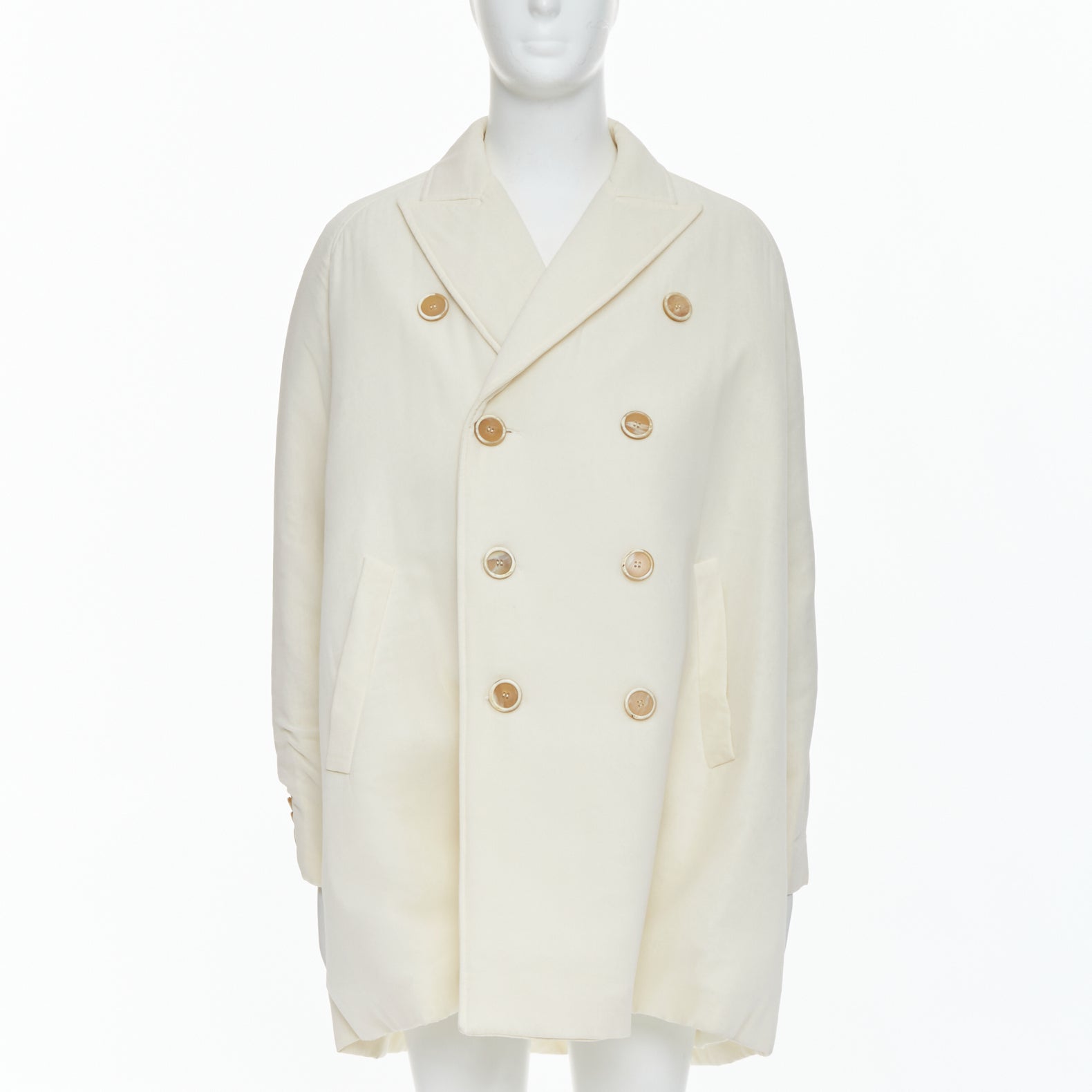 John Rocha Cream Horn Button Coat - Image 6