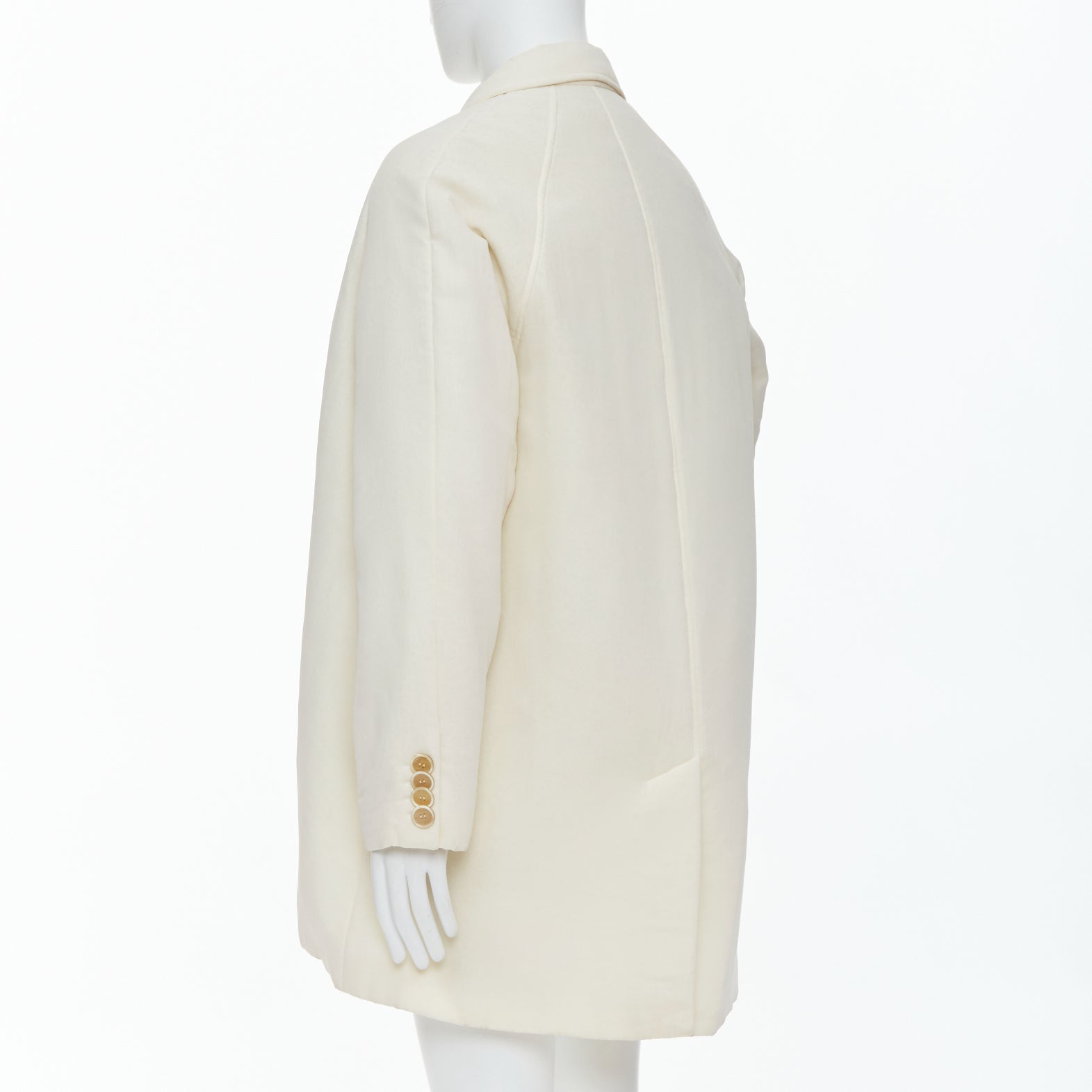 John Rocha Cream Horn Button Coat - Detail 1