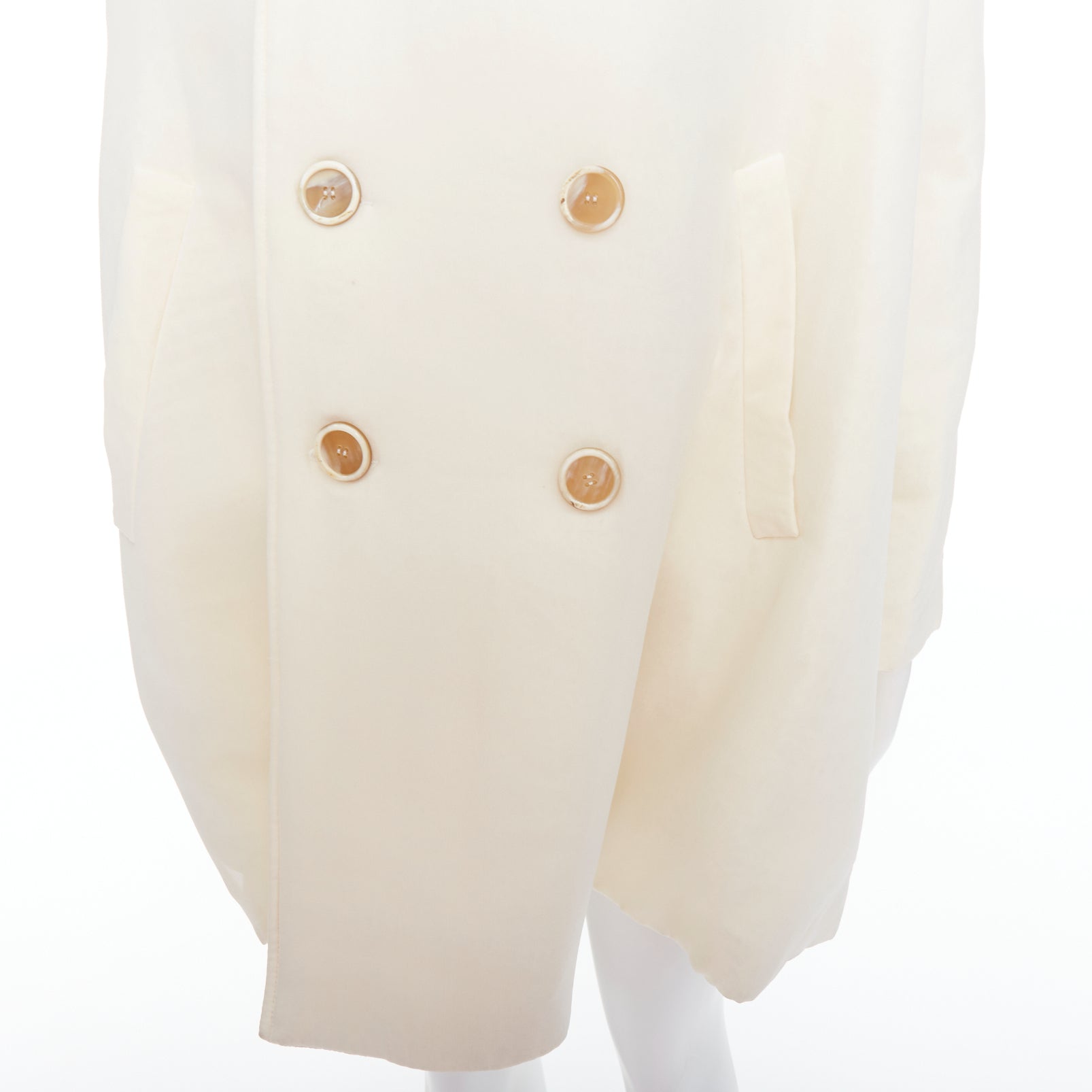 John Rocha Cream Horn Button Coat - Detail 2