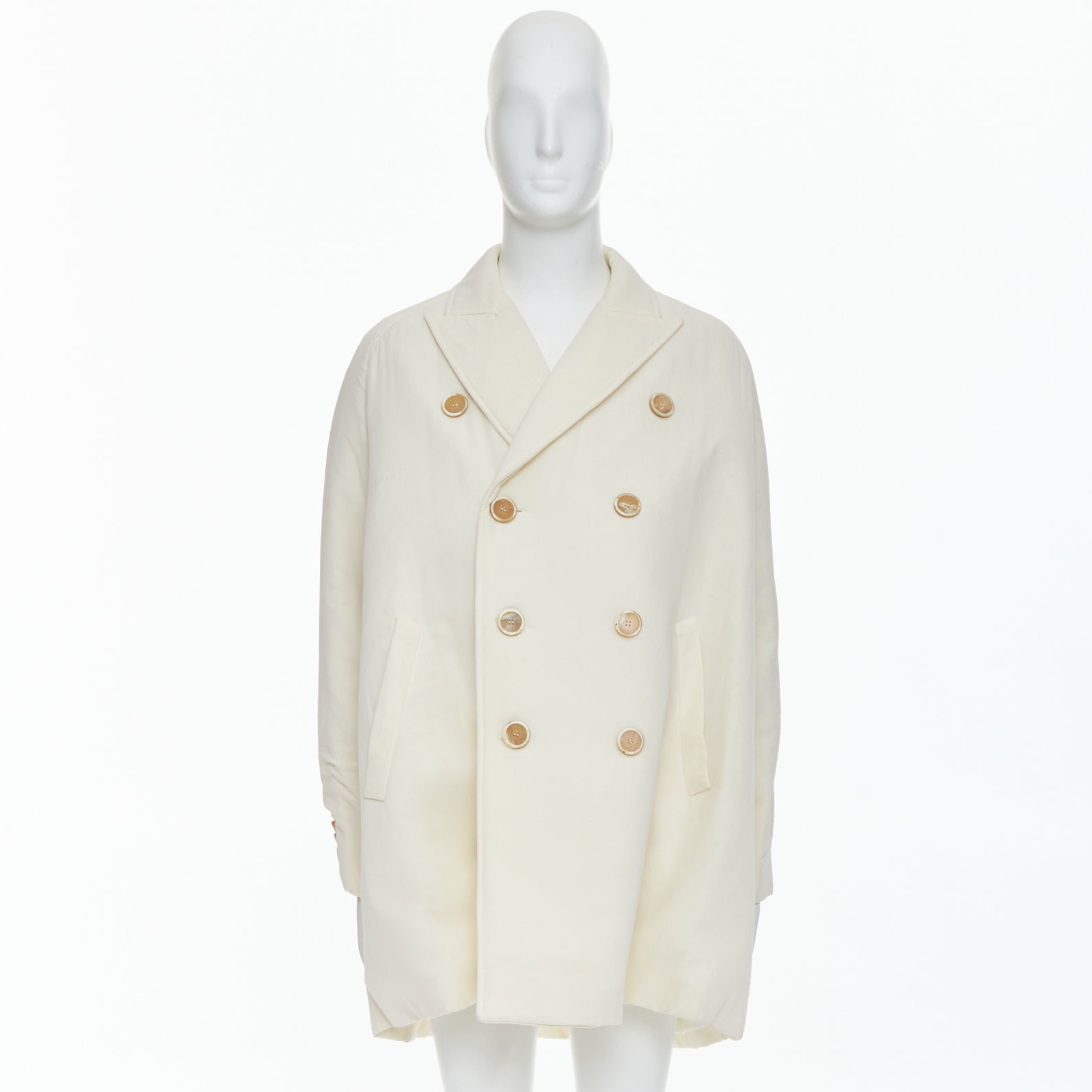 John Rocha Cream Horn Button Coat - Image 11