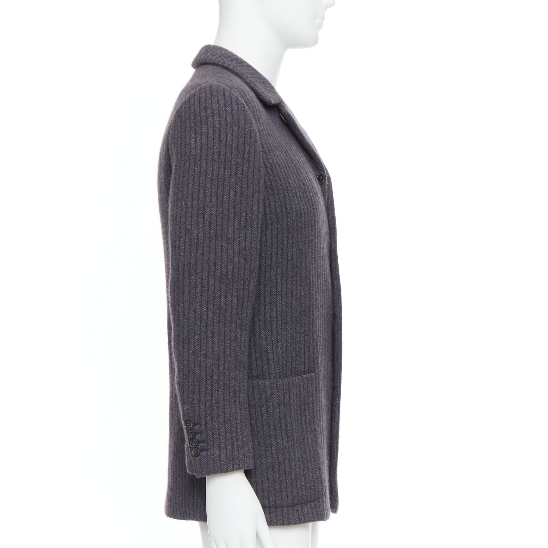 Hermès Grey Stripe Knit Blazer - 4