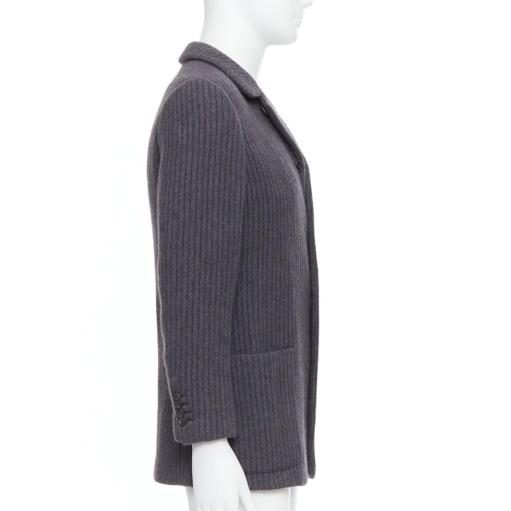 Hermès Grey Stripe Knit Blazer Grey Very good - Model View