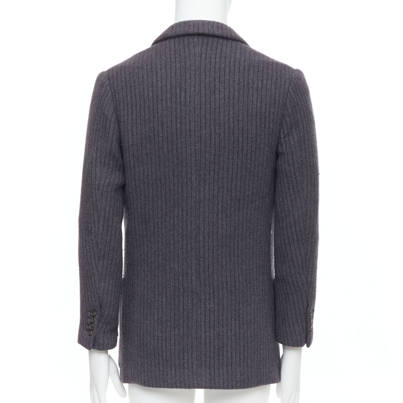 Hermès Grey Stripe Knit Blazer - Side view