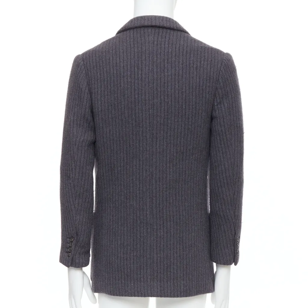Hermès Grey Stripe Knit Blazer Grey Very good - Box View